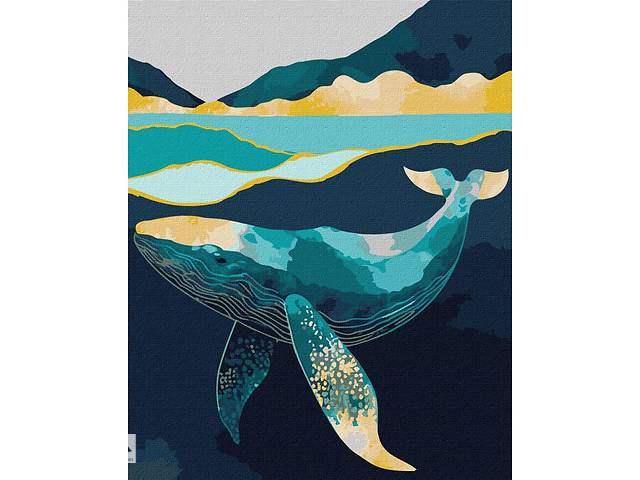 Картина за номерами 'Витончений кит' ©art_selena_ua Ідейка KHO6522 40х50 см з фарбами металiк extra