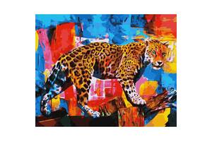 Картина за номерами 'Яскравий леопард' Ідейка KHO4338 40х50 см