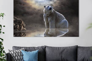 Картина животные KIL Art Большой белый медведь сидит в озере 75x50 см (1731-1)
