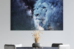 Картина животные KIL Art Морда льва голубого оттенка 122x81 см (1787-1)