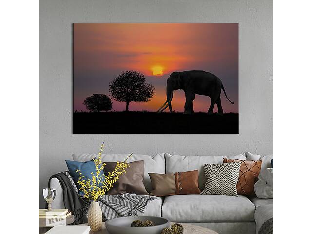 Картина животные KIL Art Слон на закате 51x34 см (1746-1)