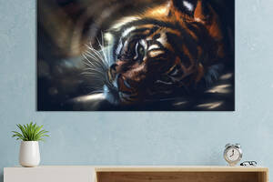 Картина животные KIL Art Тигр лежит на поверхности 51x34 см (1720-1)