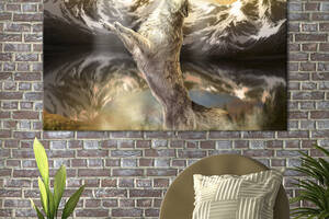 Картина животные KIL Art Волк воет на задних лапах 75x50 см (1702-1)