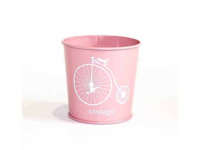 Кашпо декоративне 0,5л 'Білий велосипед' Vitan, колір Рожевий, 95*80*100 метал