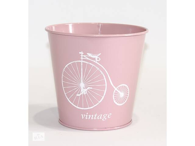 Кашпо декоративне 1л 'Білий велосипед' Vitan, колір Рожевий, 130*98*140, метал