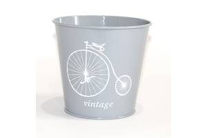 Кашпо декоративне 1л 'Білий велосипед' Vitan, колір Сірий, 130*98*140, метал