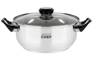 Кастрюля с бакелитовыми ручками Bravo Chef 16 см 1.1 л Хром (6811076)