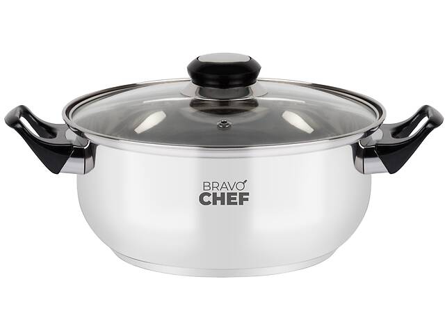 Кастрюля с бакелитовыми ручками Bravo Chef 22 см 3.5 л Хром (6811079)