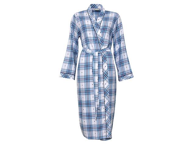 Халат женский Cyberjammies Stella 4620 14 L Белый в синюю клетку (5051877322783)