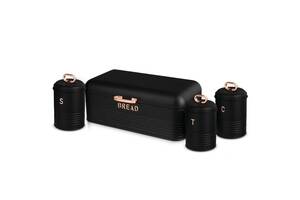 Хлебница с 3 баночками для специй Berlinger Haus Black Rose Collection (BH-6753)