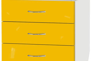 Комодик детский Ярик с крашеными МДФ фасадами МАКСИ МЕБЕЛЬ Белый гладкий/Желтый (5103023)