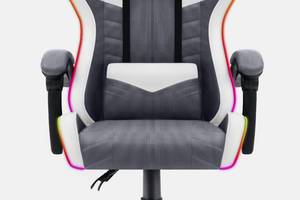 Комп'ютерне крісло Hell's Chair HC-1004 White-Grey LED (тканина) Купи уже сегодня!