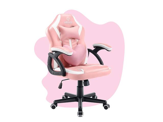 Комп'ютерне крісло Hell's HC-1001 Pink-White