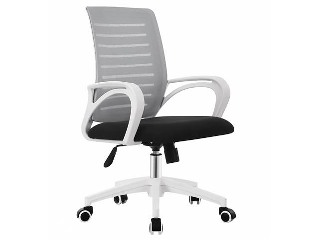 Комп'ютерне крісло POLO світло-сіре/чорне/білий каркас