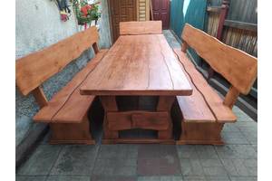 Комплект деревянной массивной мебели 1800мм ( стол, лавки )
