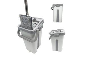 Комплект для уборки 2в1 Cleaning Kit швабра Лентяйка со складной ручкой и ведро с автоматическим отжимом