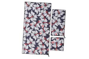 Комплект полотенец спортивных Flower Beach Towel T-PBT FDSO 3 шт Фиолетово-белый 33508379