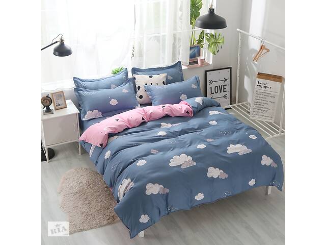 Комплект постельного белья Облако с простынью на резинке (двуспальный-евро) Berni Home