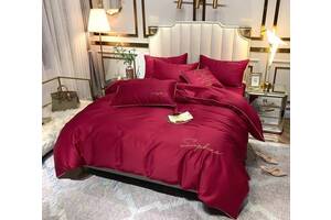 Комплект постельного белья сатин Crown Lux двуспальный красный (764315)
