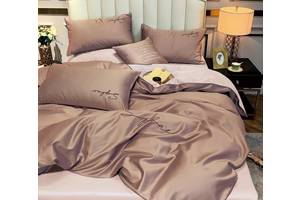 Комплект постельного белья сатин Crown Lux евро кремовый (44444)