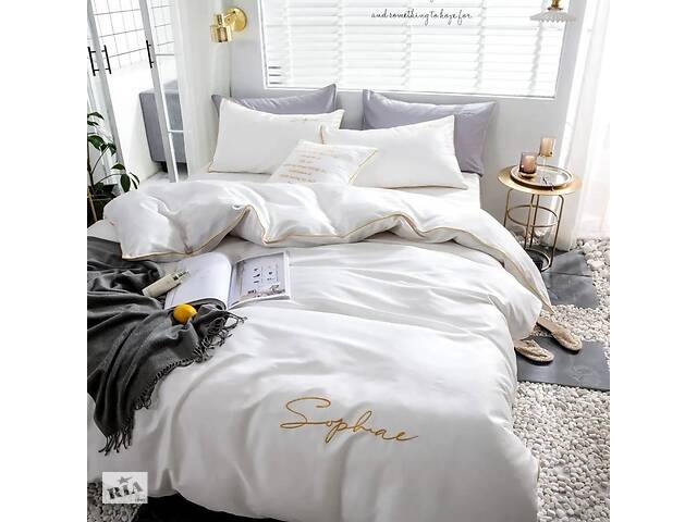 Комплект постельного белья сатин Crown Lux полуторный белый (5163522)