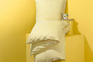 Комплект постельного белья TCM Tchibo T1703520951 160x210 / 70x100 Белый с желтым