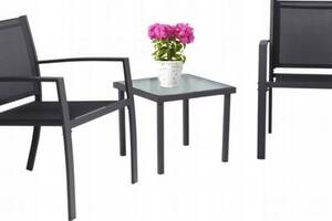 Комплект садовой мебели Chomik GARDEN LINE ORLANDO стол и 2 стулья темно-серый