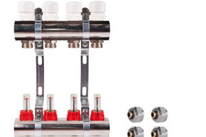 Комплект: SD Колектор с витратомірами 1'х2 SD235W2 + SD Євроконус 3/4'' 16 х 2мм SD346