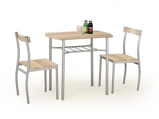Комплект їдальнею меблів Halmar LANCE стіл + 2 стільці Дуб Сонома
