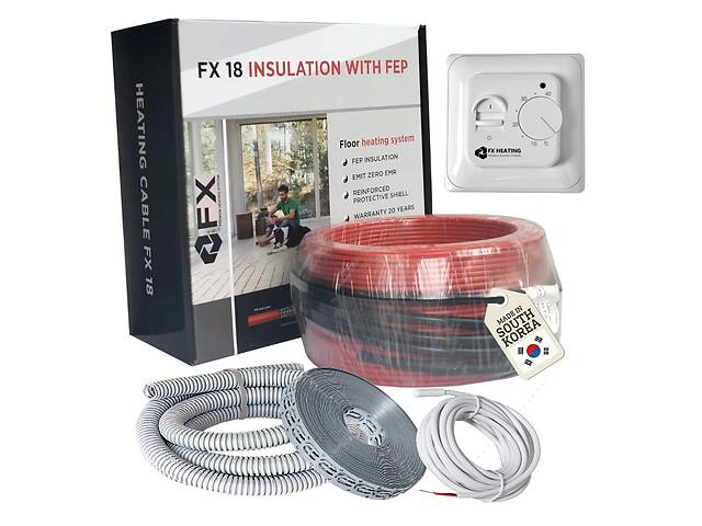 Комплект теплый пол электрический 900 ват 5-6м2(50мп) Felix FX18 Premium в тефлоновой изоляции