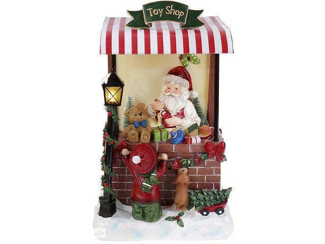 Новогодняя композиция Santaapos Toy Shop с LED подсветкой полистоун Bona DP69434