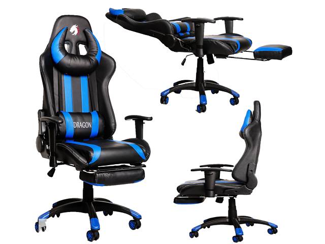 Комп'ютерне крісло для геймерів ZANO DRAGON BLUE