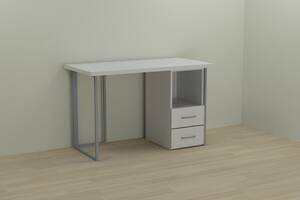 Компьютерный стол Ferrum-decor Отто 75x140x60 серый ДСП Белое 32мм