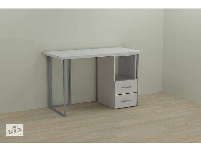 Компьютерный стол Ferrum-decor Отто 75x140x60 серый ДСП Белое 32мм