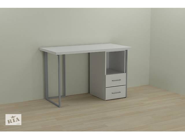 Компьютерный стол Ferrum-decor Отто 75x140x70 серый ДСП Белое 32мм