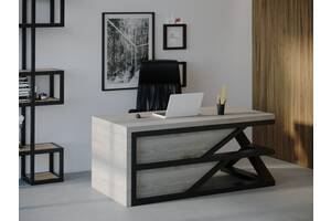 Компьютерный стол Skandi Wood SW113 Небраска 135 х 80 х 75 см Массив Ясень Серый (SW113138075GrarrAsh)