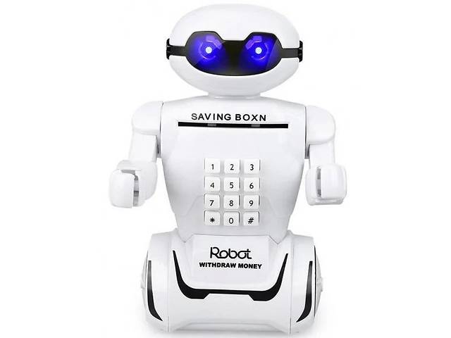 Копилка робот электронная OPT-TOP Robot Piggy Bank Universal со светильником и кодовым замком белый (2083723498)