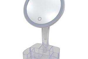 Косметическое зеркало с LED подсветкой RIAS HH098 26LED 360° с органайзером (3_01549)