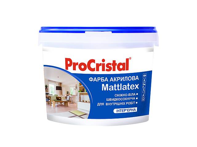 Краска латексная Ирком ProCristal Mattlatex IР-232 5 л Белая матовая