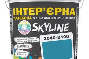 Краска Интерьерная Латексная Skyline 3040-B10G Морская волна 10л