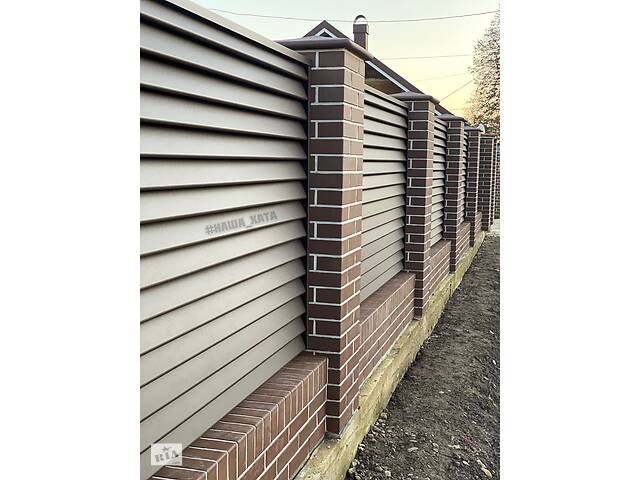 Гарна та сучасна огорожа для будинку, котеджу, ціна забору металевого з установкою. - Фото 7