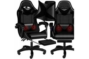 Кресло геймерское PLAYER с подставкой для ног Black (100003)
