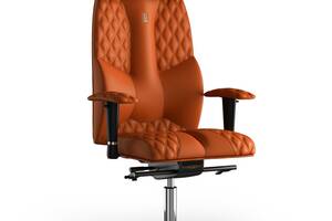 Кресло KULIK SYSTEM BUSINESS Экокожа с подголовником со строчкой Оранжевый (6-901-WS-MC-0210)