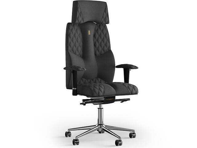 Кресло KULIK SYSTEM BUSINESS Ткань с подголовником со строчкой Серый (6-901-WS-MC-0506)