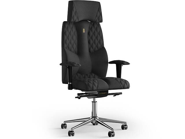 Кресло KULIK SYSTEM BUSINESS Ткань с подголовником со строчкой Черный (6-901-WS-MC-0507)