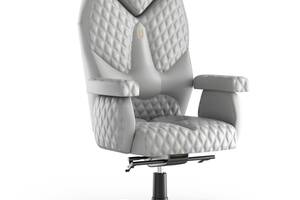 Кресло KULIK SYSTEM DIAMOND Кожа с подголовником со строчкой Белый (1-901-WS-MC-0102)
