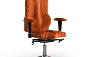 Кресло KULIK SYSTEM ELEGANCE Экокожа с подголовником со строчкой Оранжевый (10-901-WS-MC-0210)