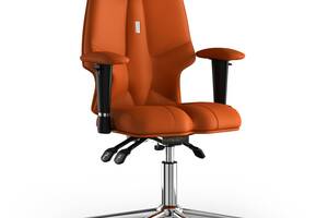Кресло KULIK SYSTEM FLY Экокожа с подголовником без строчки Оранжевый (13-901-BS-MC-0210)