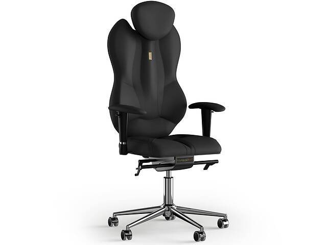 Кресло KULIK SYSTEM GRAND Экокожа с подголовником без строчки Черный (4-901-BS-MC-0201)