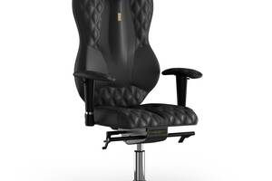 Кресло KULIK SYSTEM GRAND Экокожа с подголовником со строчкой Черный (4-901-WS-MC-0201)